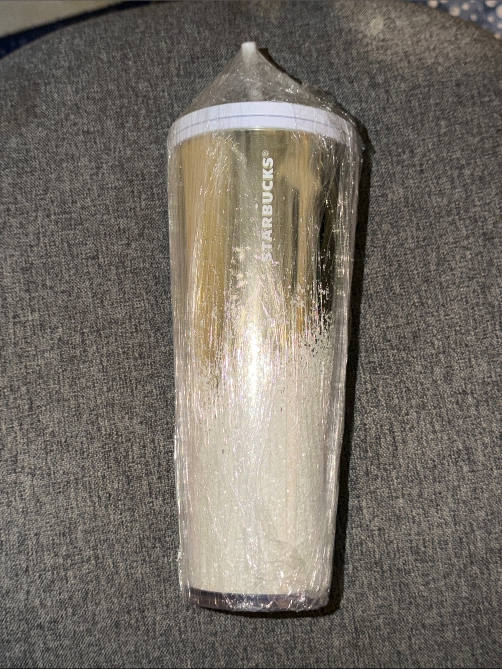 Starbucks Metallic Gold and White Travel Tumbler